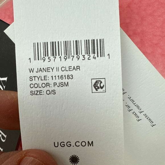 NWT Ugg Rare Pink! Janey ll Clear - shearling purse - Picture 7 of 7